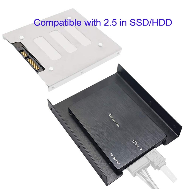 Mougerk SSD HDD Holder 2.5 to 3.5 Mounting Bracket Hard Drive Adapter (2 Pack) (Black) - Image 3